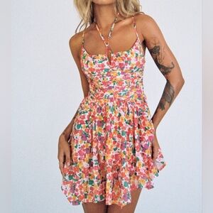 Princess Polly Barrett Mini Dress Multi-Floral Pattern